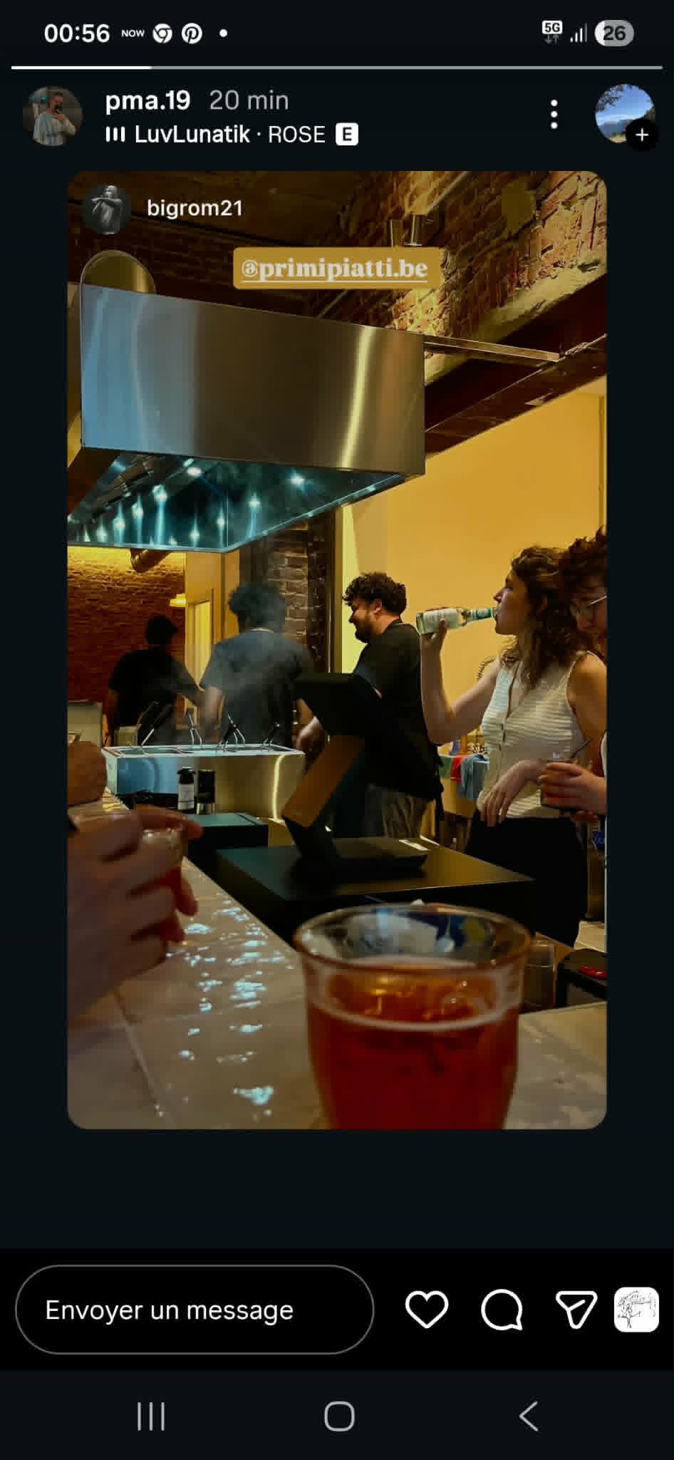 Vue verticale du projet restaurant et de ses matières